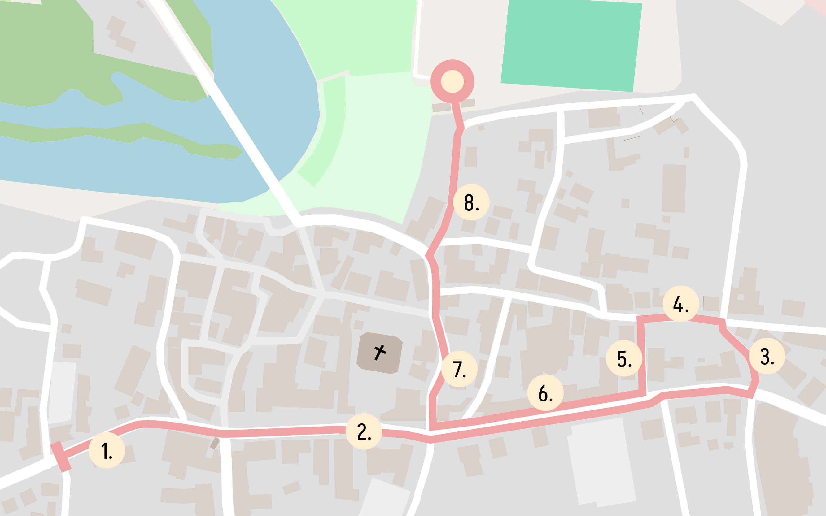 Karte von der Route des Umzuges